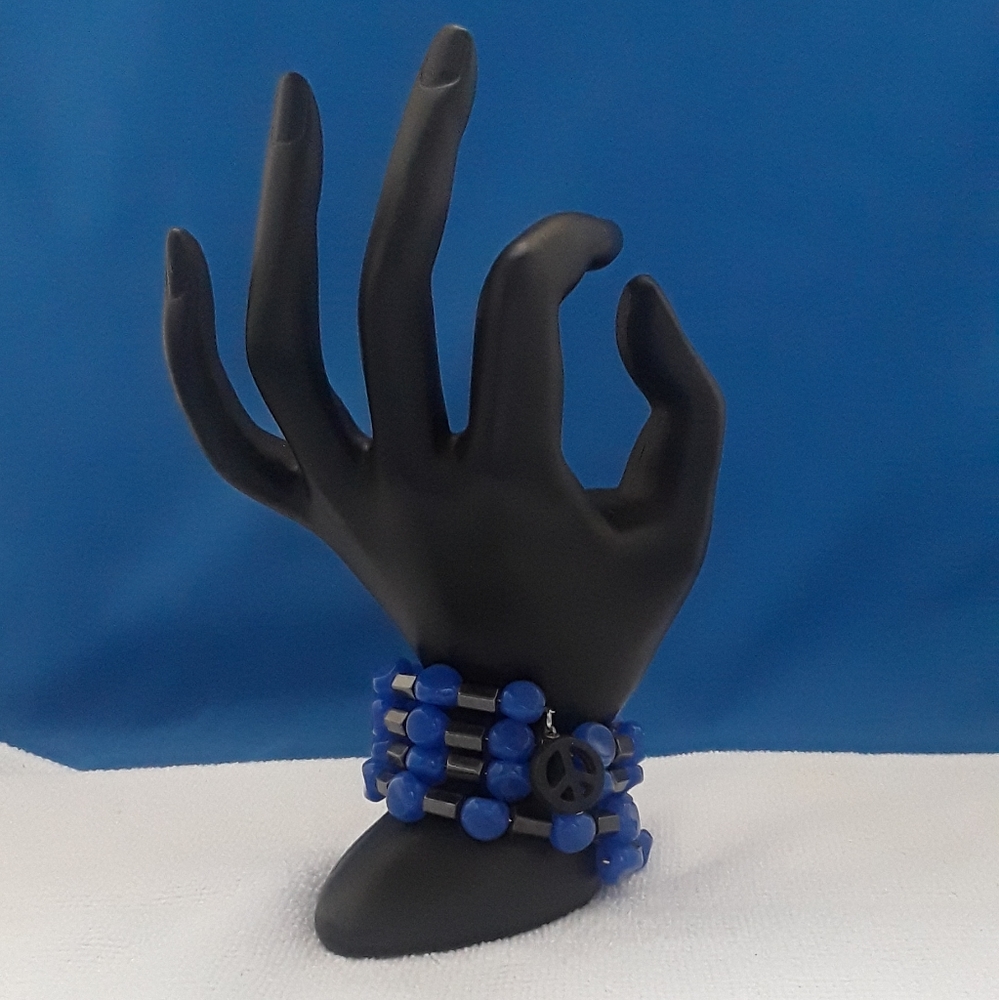 Magnetic Hematite stone wrap bracelet